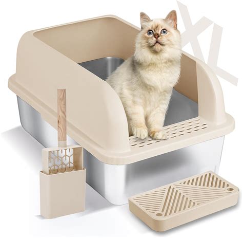 litter box stainless steel|extra large stainless steel cat litter box.